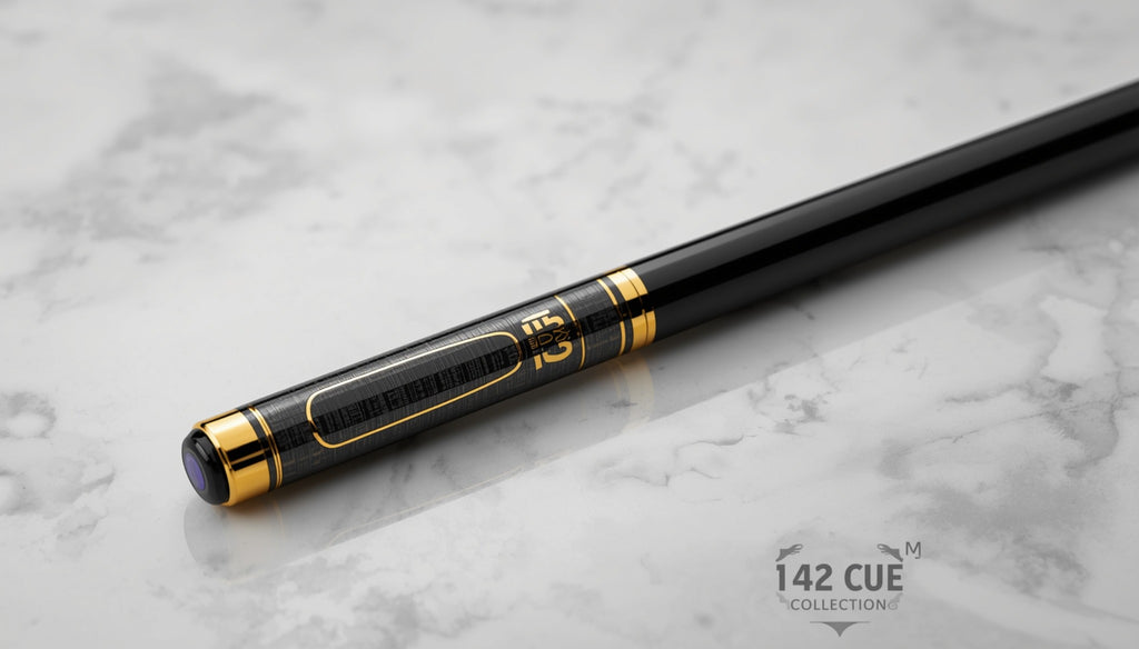 142 Collection’s 10K Black Gold Pool Cue black marble image
