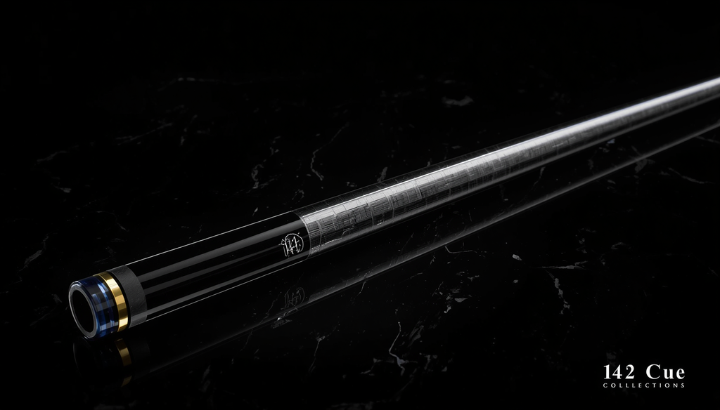 142 Collection’s 10K Pro Pool Cue close-up shaft carbon detail