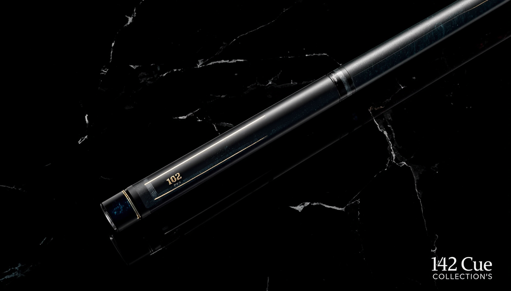 142 Collection’s 10K Pro Pool Cue butt detail luxury gold accents